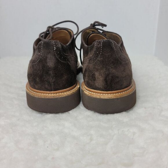 Tod's Men's Size 7 Brown Suede Wingtip Shoes Vibram Soles - Picture 4 of 12